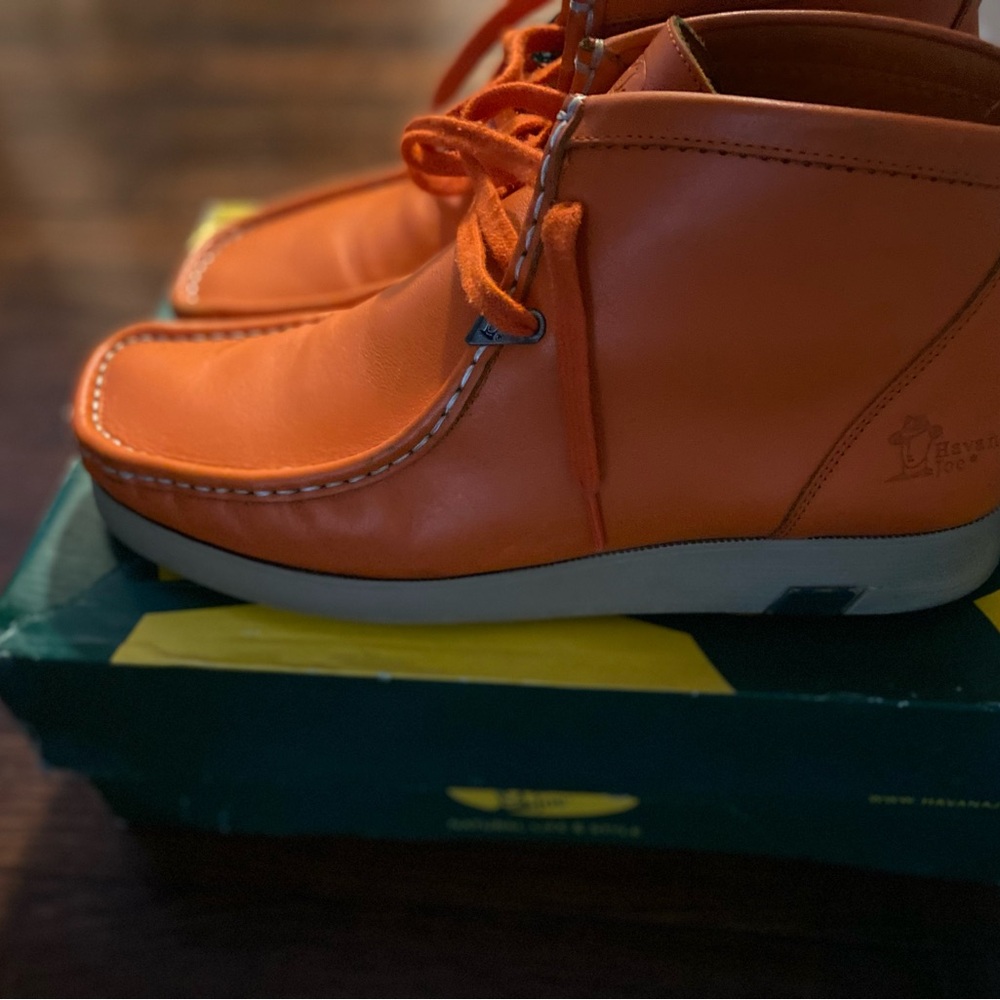 Clarks Orange Leather Boots